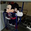 Image 1 : PICNIC BASKET SHOPPING CART AND MICKEY AND MINNIE MOUSE VAMPIRE DOLLS