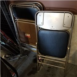 VINTAGE SAMSONITE FOLDING CARD TABLE AND 4 FOLDING CHAIRS