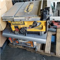 RIDGID AND DEWALT TABLE SAWS - BOTH WORKING NO SAFETY PLUG