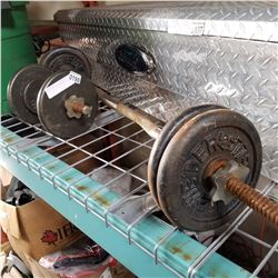 WEIGHT BAR AND DUMBELLS