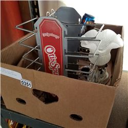 BOX OF METAL DECOR MINI SHOPPING CART BRASS UNICORN