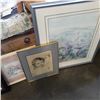 Image 3 : 2 FLOWER PICTURES AND BABY PICTURE W/ 2 PICTURE FRAMES