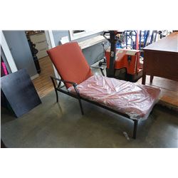 ASHLEY FLOOR MODEL CAST ALUMINUM SUN LOUNGER WITH 2 PC CUSHION, RETAIL $1299