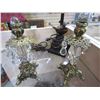 Image 2 : 2 VINTAGE LAMPS AND 2 CANDLE STICKS