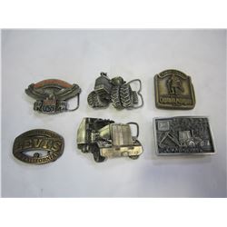 LOT OF 6 BELT BUCKLES