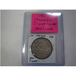 1961 CANADIAN SILVER DOLLAR .800 SILVER