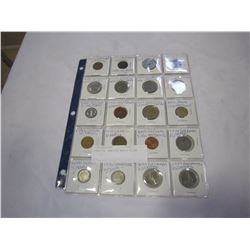 SHEET OF VARIOUS WORLD COINS