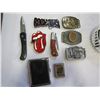 Image 3 : HARLEY CIGARETTE CASE, LIGHTERS, BELT BUCKLES, AND KNIVES