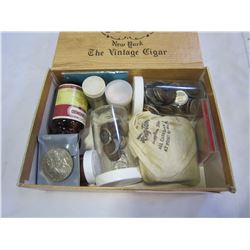 CIGAR BOX OF COINS