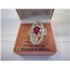 Image 2 : STERLING SILVER 9x7mm GENUINE 2.36CT RUBY AND CZ "ART-DECOSTYLE" RING SIZE 6.75 W/ APPRAISAL $1500