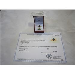 10KT YELLOW GOLD 8x6mm GENUINE 1.5CT BLUE SAPPHIRE AND 0.02CT DIAMOND RING W/ APPRAISAL $1400