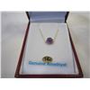 Image 2 : 14KT YELLOW GOLD 5.7mm GENUINE 1CT AMETHYST BEZEL NECKLACE W/ APPRAISAL $600