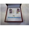 Image 2 : 9KT YELLOW GOLD 8x6mm GENUINE 2.5CT AMETHYST LEVERBACK EARRINGS - RETAIL $400