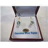 Image 2 : 10KT YELLOW GOLD 5mm GENUINE 1.22CT BLUE TOPAZ LEVERBACK EARRINGS W/ APPRAISAL $500