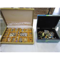 2 JEWELLERY BOXES W/ CONTENTS