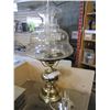 Image 1 : BRASS AND GLASS COLONIAL LAMP