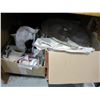 Image 1 : BOX OF CRYSTAL AND GLASSWARE AND CERAMIC CANNISTERS
