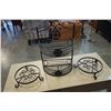 Image 1 : IRON SHELF AND 2 PLANT STANDS