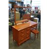 Image 1 : MAPLE DESK AND STOOL W/ MIRROR