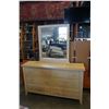 Image 2 : MAPLE 6 DRAWER DRESSER AND MIRROR - SOLID WOOD