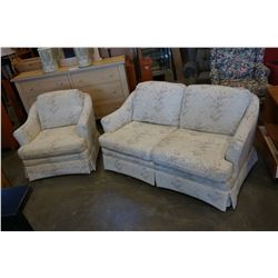 SKLAR PEPPLAR LOVESEAT AND CHAIR