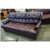 Image 1 : BURGUNDY STUDDED LEATHER SOFA