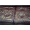 Image 4 : BURGUNDY STUDDED LEATHER SOFA