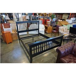 MODERN ESPRESSO FINISH QUEEN SIZE BED FRAME