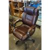 Image 1 : BROWN LEATHER OFFICE CHAIR