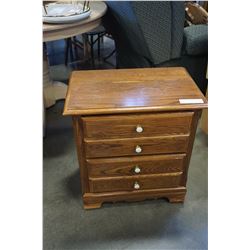 OAK 2-DRAWER END TABLE