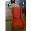 Image 2 : RED UPHOLSTERED WING BACK CHAIR