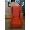 Image 2 : RED UPHOLSTERED WING BACK CHAIR