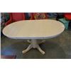 Image 3 : ROUND BLEACHED OAK TABLE W/ 2 LEAFS AND 6 CHAIRS
