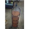 Image 2 : METAL AND RATTAN 4 SHELF PLANT STAND
