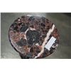 Image 2 : MARBLE TOP CAST IRON BASE WINE TABLE