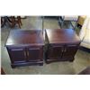 Image 1 : PAIR OF 2-DOOR MAHOGANY FINISH END TABLES