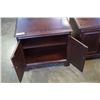 Image 3 : PAIR OF 2-DOOR MAHOGANY FINISH END TABLES