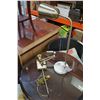 Image 1 : 2 BRASS LAMPS - 1 W/ MARBLE BASE, 1 WALL MOUNT