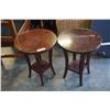 Image 1 : PAIR OF ROUND MAHOGANY FINISH END TABLES
