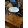 Image 1 : BRASS AND WHITE VANITY STOOL
