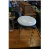 Image 2 : BRASS AND WHITE VANITY STOOL