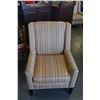 Image 2 : STRIPED UPHOLSTERED ARM CHAIR