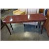Image 1 : MAHOGANY FINISH GLASS TOP SOFA TABLE