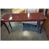 Image 1 : MAHOGANY FINISH GLASS TOP SOFA TABLE