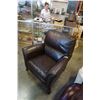 Image 1 : BROWN LEATHER ARM CHAIR