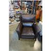 Image 2 : BROWN LEATHER ARM CHAIR