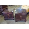 Image 1 : PAIR OF 2-DOOR MAHOGANY FINISH END TABLES