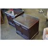 Image 2 : PAIR OF 2-DOOR MAHOGANY FINISH END TABLES