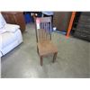 Image 1 : NEW PINE KONA VERTICAL SLAT BACK, TAN MICROFIBER UPHOLSTERED SEAT, CORNER BLOCKED AND ROAST STAIN - 