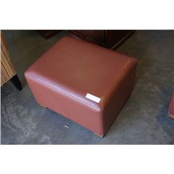 BROWN LEATHER FOOTSTOOL